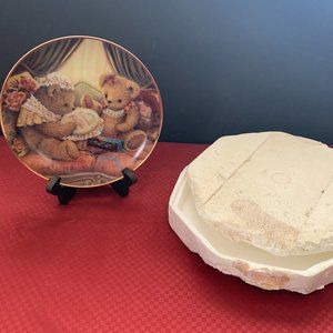 Franklin Mint FRIENDS ARE FUR EVER bear plate Sue Willis, fur-ever